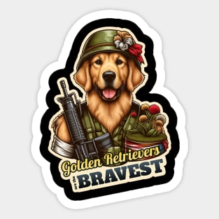 Golden Retriever Soldier Sticker